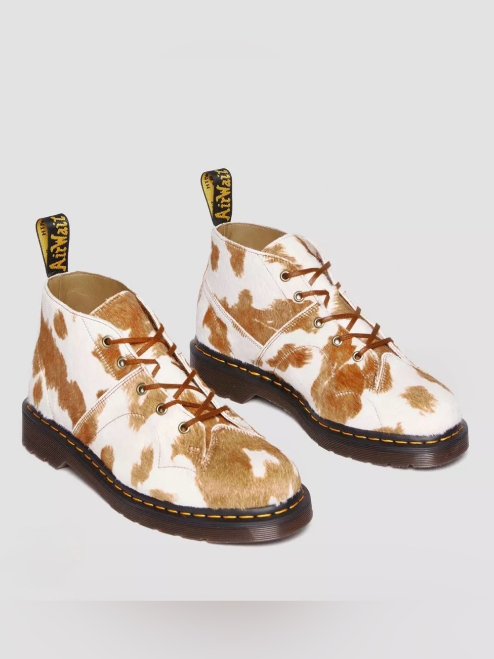 Dr. Martens CHURCH HAIR-ON JERSEY COW PRINT MONKEY BOOTS W/8 M/7 NIB